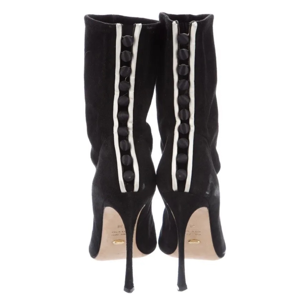 Sergio Rossi Tuxedo Suede Sock Boots Size: 8 ultra stiletto heel